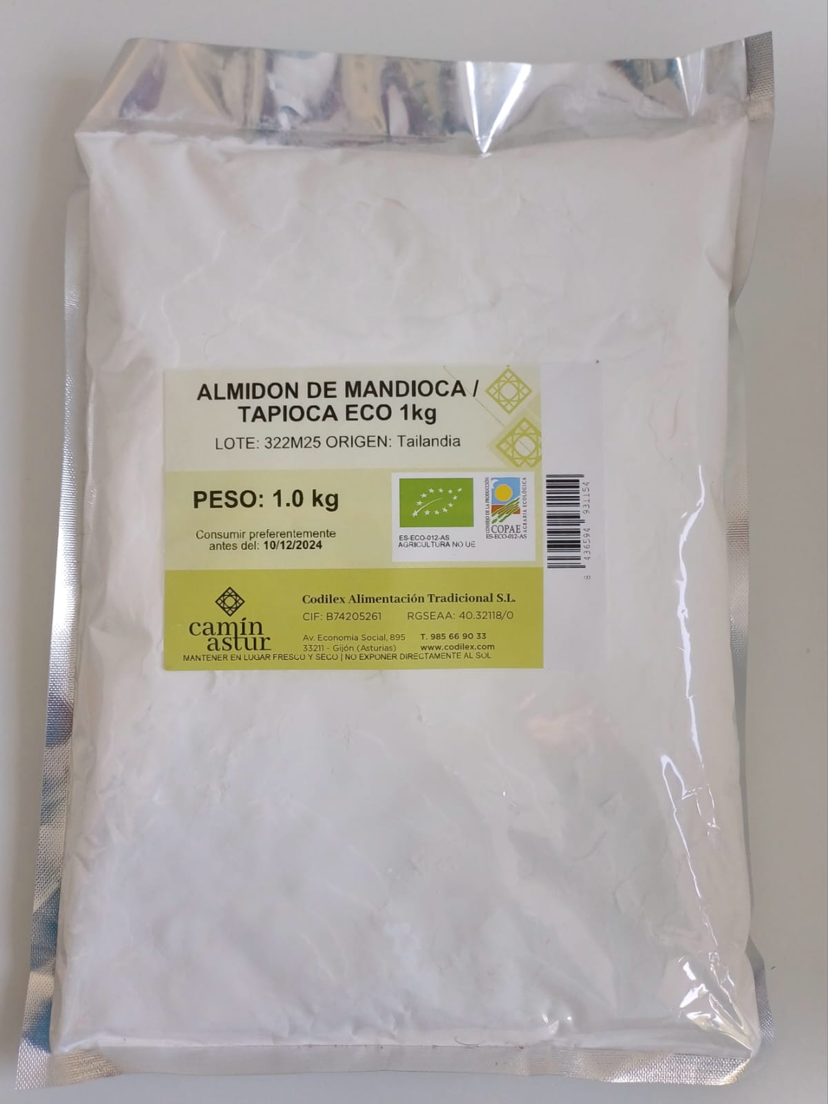 Almidón de Mandioca/ Tapioca ECO 1kg Caminastur